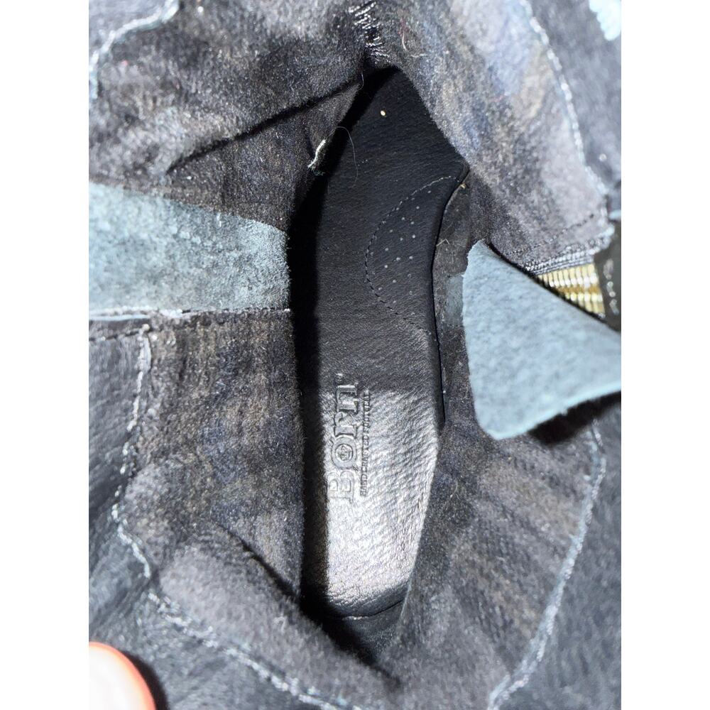 Born Landa Black Suede Leather Double-Zip Ankle Booties Sz. 8.5 - Picture 2 of 7